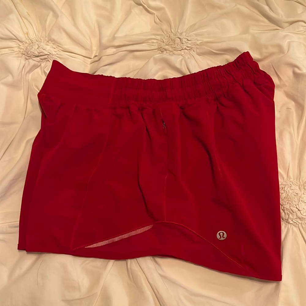 Lululemon hotty hot red size 10 tall(4 Inches) shorts.